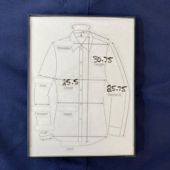 Mens Navy Blue Button-Up Shirt Classic Collar Long-Sleeve Size XXL - Picture 4 of 4